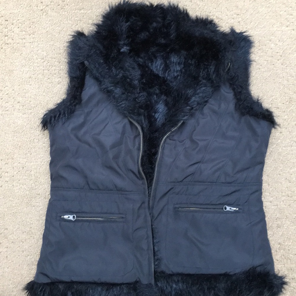 Reversible faux fur vest